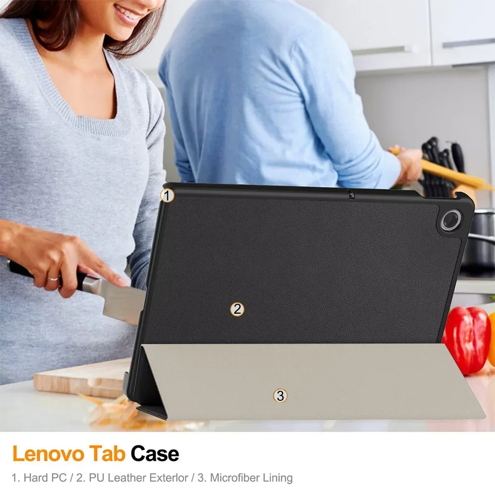 Enhanced Tri-Fold PU Leather Tablet Case, Smart and Protective Design