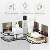 Bathroom Shelf Shower Wall Mount Shampoo Storage Holder With Suction Cup No Drilling Kitchen Storage Bathroom Accessories 5