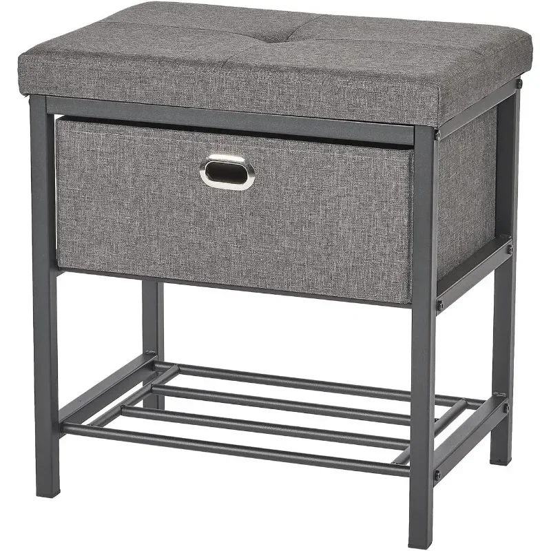

neatfreak Storage Bench Seat with Drawer Single Seat Entryway Bench with Shoe Storage Rack - Home Decor Storage Stool Perfect