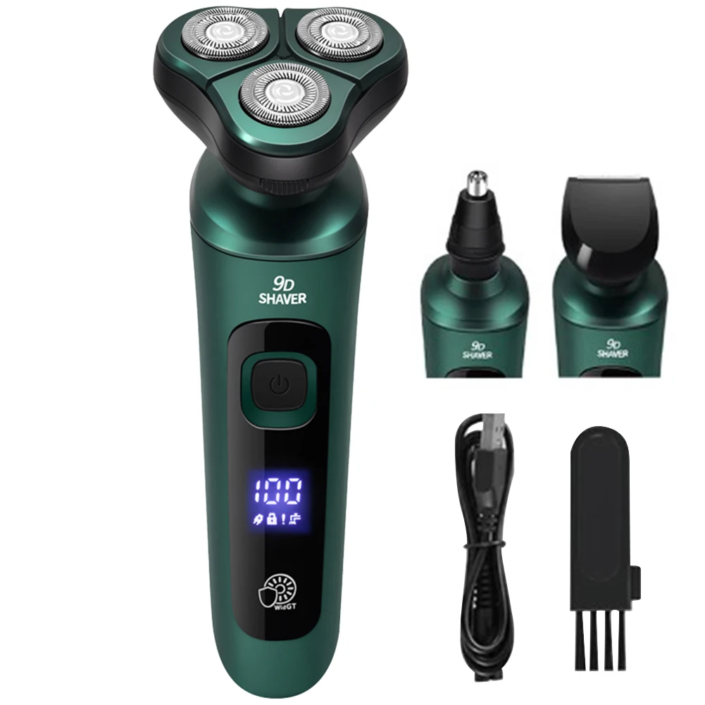 남성용 전기 여행용 면도기, USB 충전, 3 헤드 플로팅 면도기, 세척 가능한 충전식 면도기, 얼굴 수염 트리머, 자동차 가정용 면도기