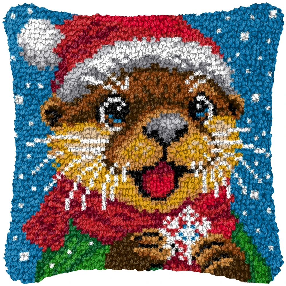 Christmas Stmosphere Latch Hook Rug Kits Pillow Smyrna Package