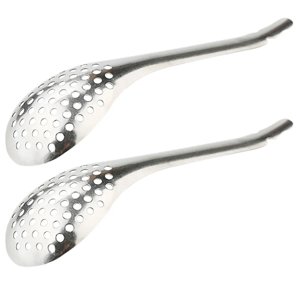 

Restaurant Stainless Steel Store Caviar Slotted Spoons Practical Small Cooking Gadgets Colander for Cooking (Silver)
