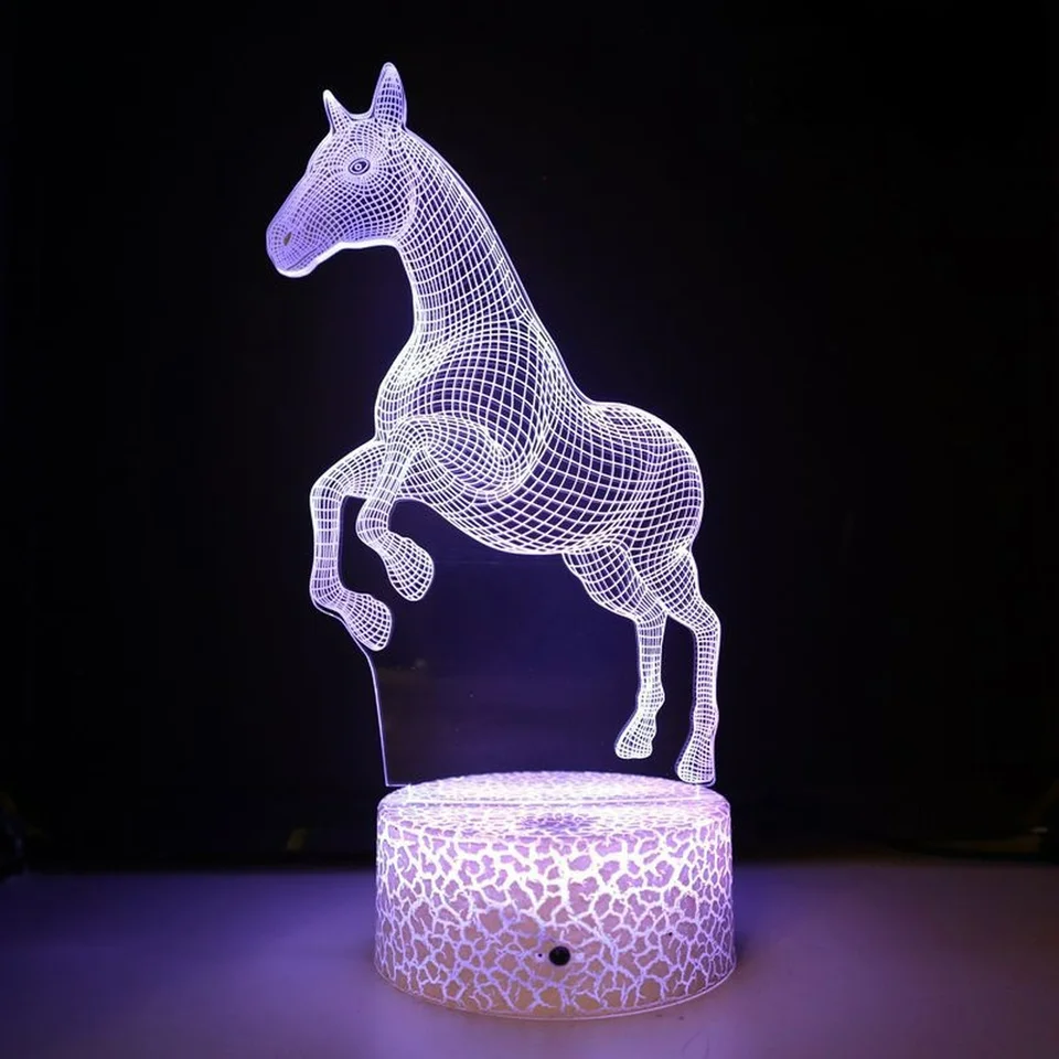 Dream Loom Lampade 3D, Illusione Ottica Luce Notturna Dinosauro 16 colori Lampada da a LED con