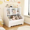 Kids Bookshelf, Toddler Toy Storage Organizer, Wooden 4 Cubby Children Book Shelf for Playroom, Bedroom, Nursery, Classroom 1