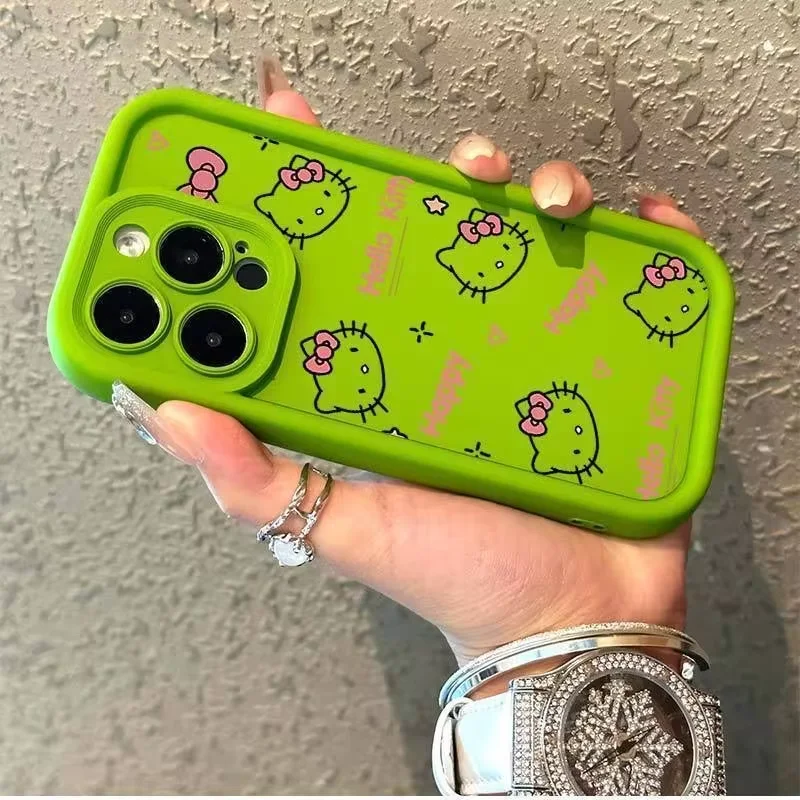 thumbnail image 1 of Sanrio Hello Kitty Plain Multistep TPU Funda de teléfono suave para iPhone 13 Mini 12 Pro 14 Plus 15 Pro Max 11 7 8 Plus X XS Max XR SE20, 1 of 5