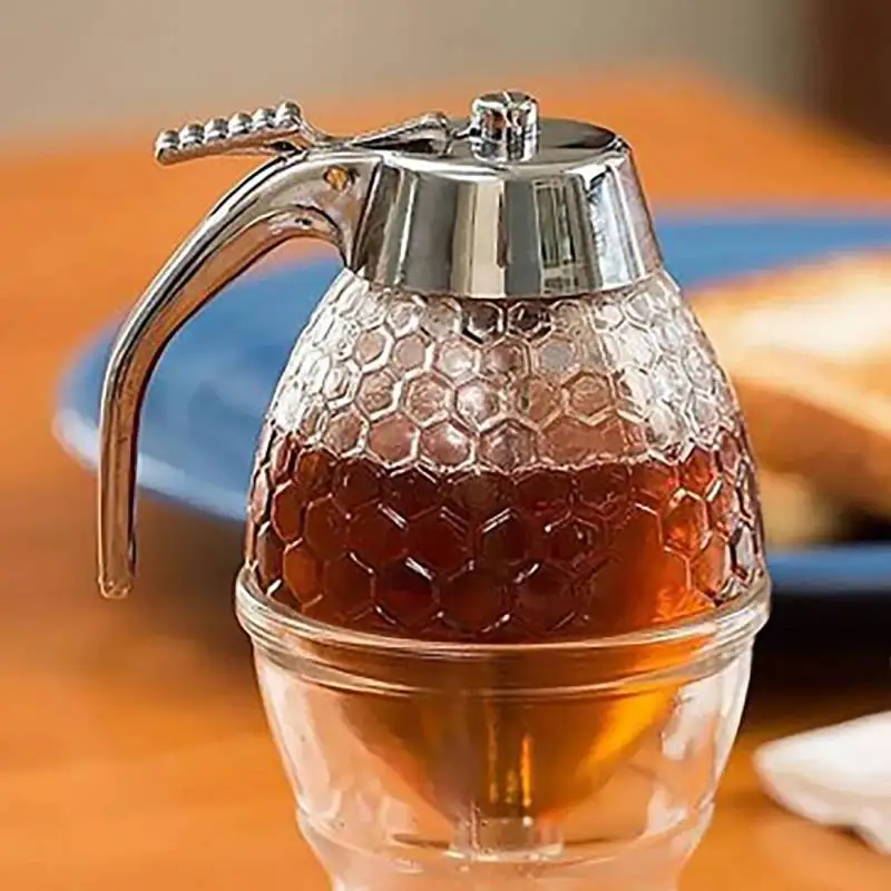 Syrup Dispenser Honey Syrup Press Dispenser Juice Syrup Holder Squeeze Bottle for Food Oil Portable Storage Pot Home Kitchen Storage Supplies