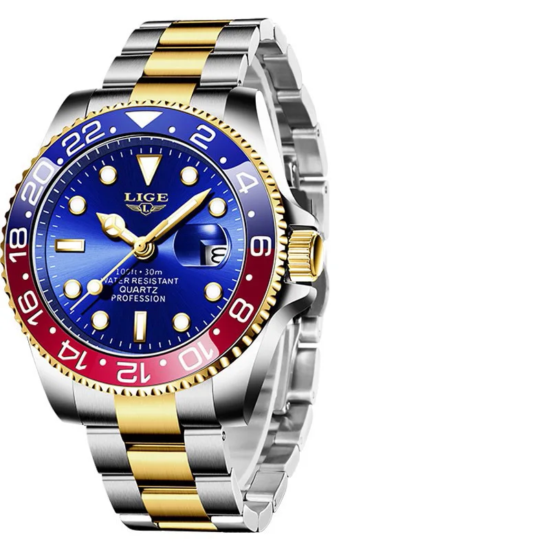 Men's Luxury Luminous Stainless Steel Waterproof Quartz Wristwatch