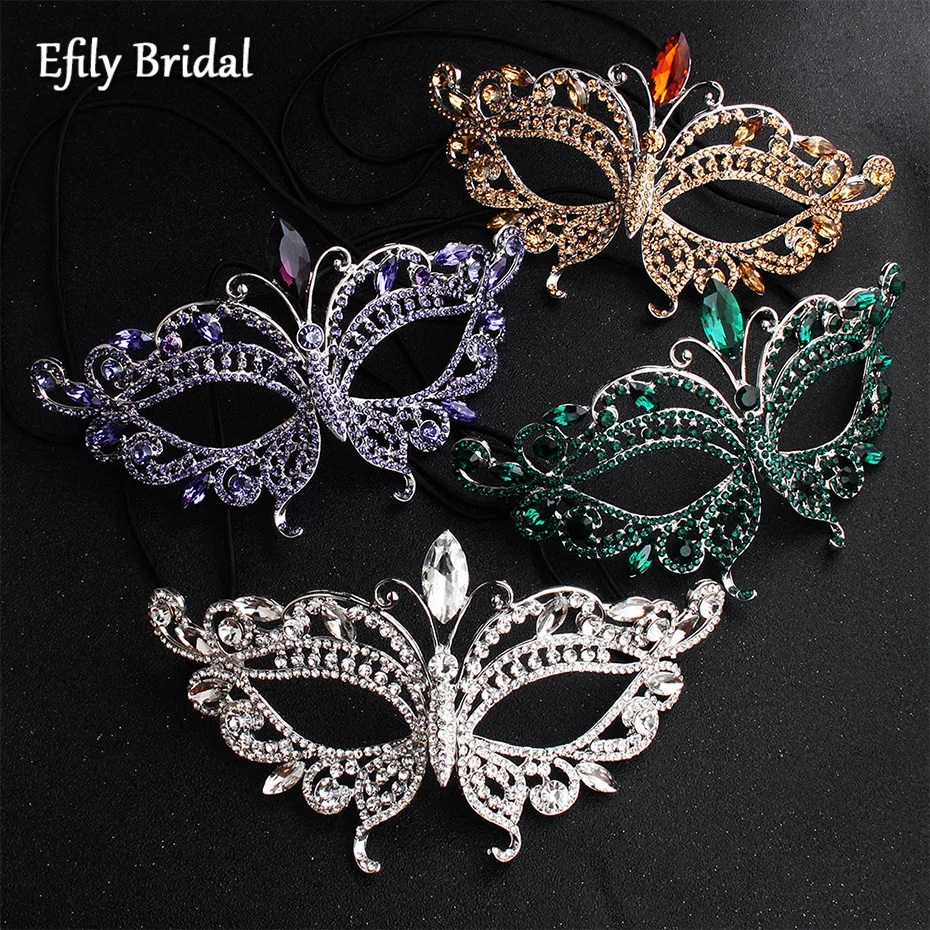 

Bridal Crystal Rhinestone Masquerade Mask for Face Accessories Women Jewelry Sexy Eye Mask Ball Halloween Wedding Party Prom