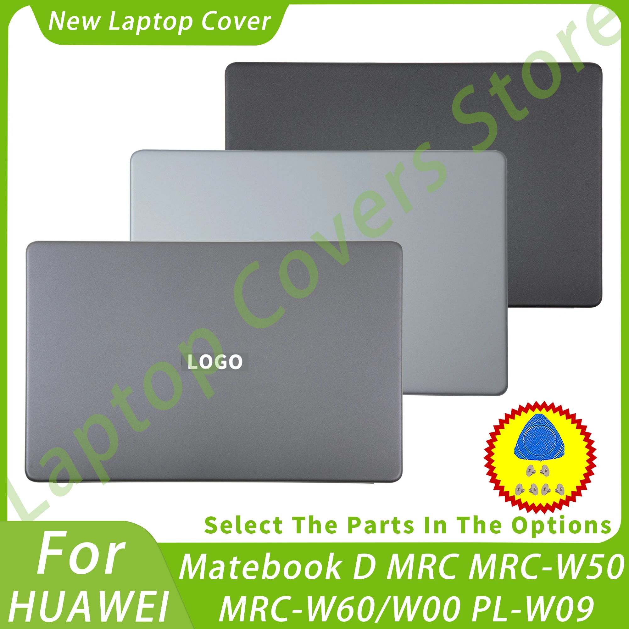 Nuova Custodia Per Laptop Per Huawei Matebook D Mrc Pl Series Mrc-W50/W60/W00 Pl-W09 Sostituzione Cover Posteriore Lcd Colore Argento/Nero/Grigio