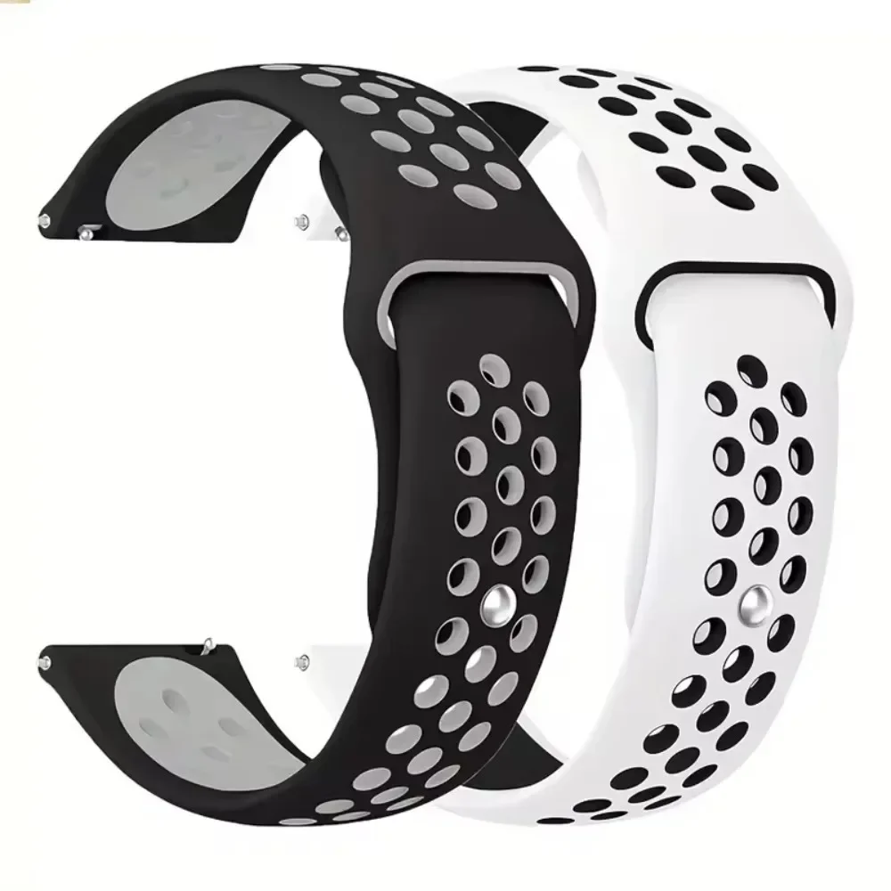 Breathable Silicone Adjustable Watch Strap, 18/20/22mm