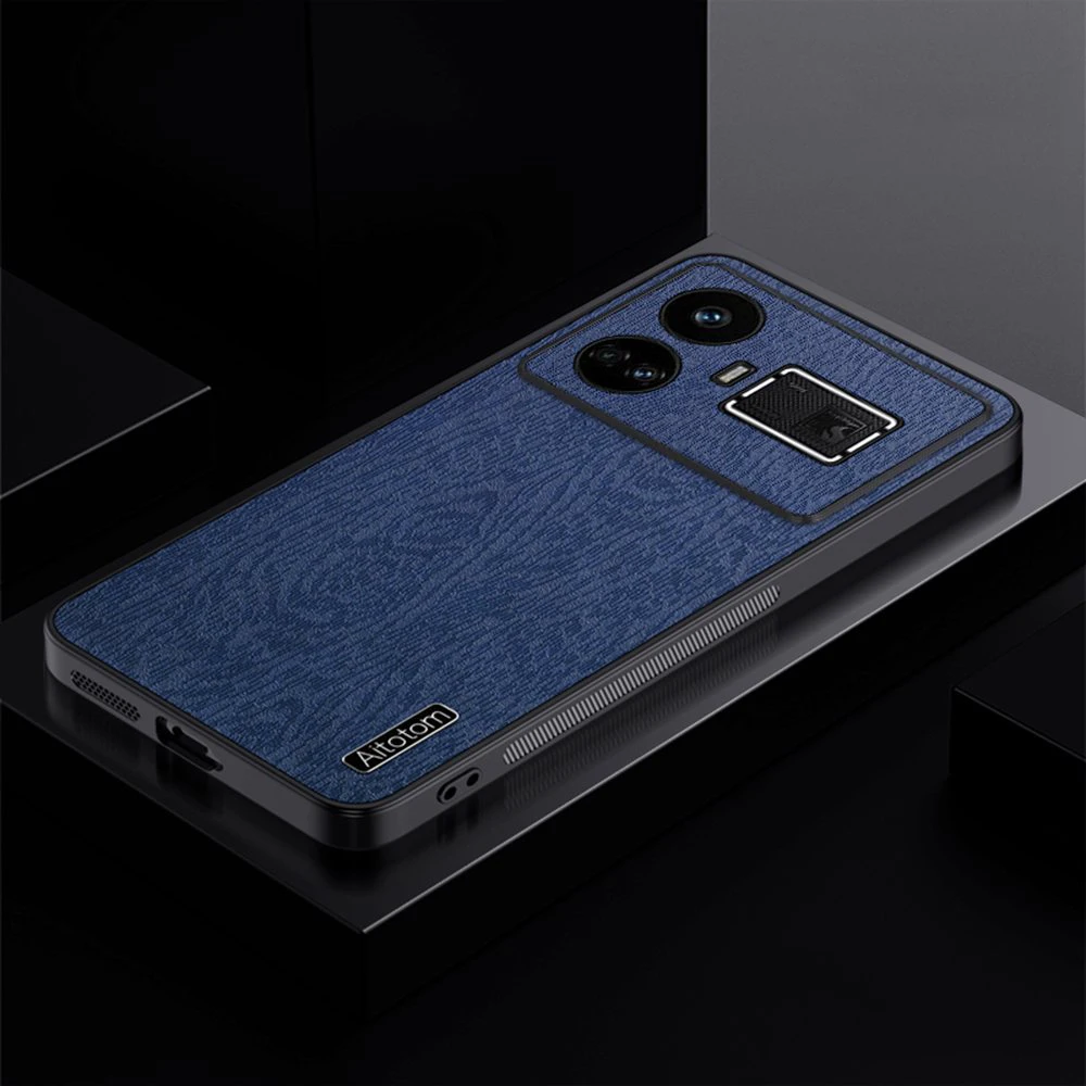 Ultrathin Wood Grain Shockproof Leather Phone Case