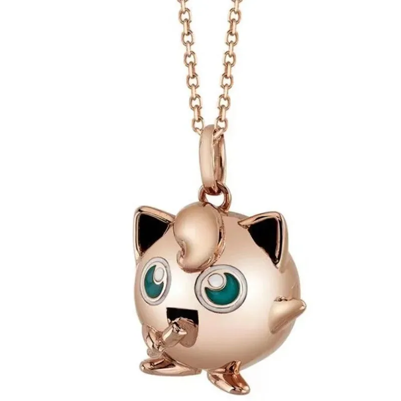 

Psyduck Jigglypuff Pokemon diamonds necklace Anime Figure Pendant Key chain Accessories Valentine's Day Birthday Christmas gift