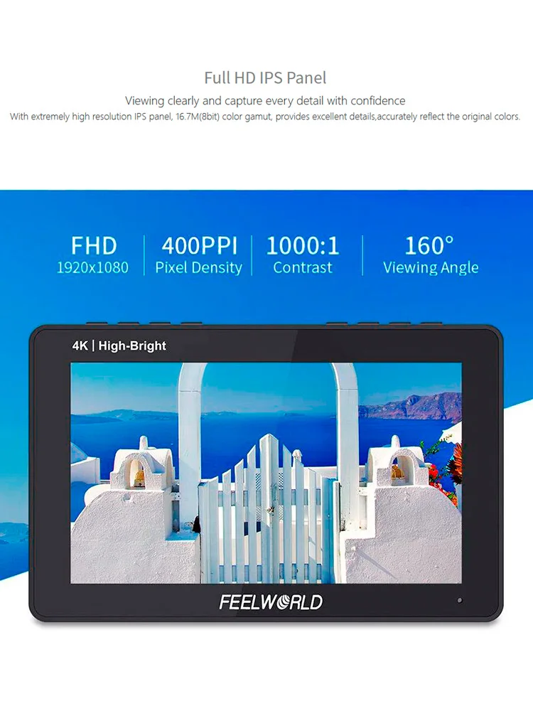 FEELWORLD F5 PRO X 5.5 Inch 1600nit High Bright Touch Screen DSLR Camera Field Monitor 4K HDMI F970