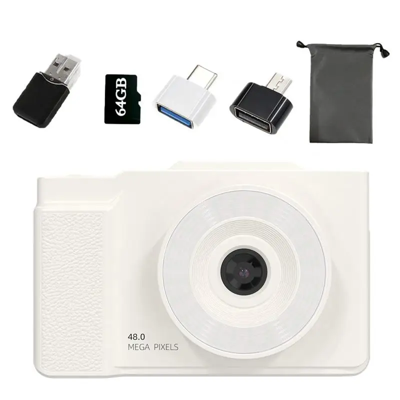 Digital Camera 4K Digital Camera 6400w HD Flip Screen Camera Digital Card Shooting Student Entry-level CCD