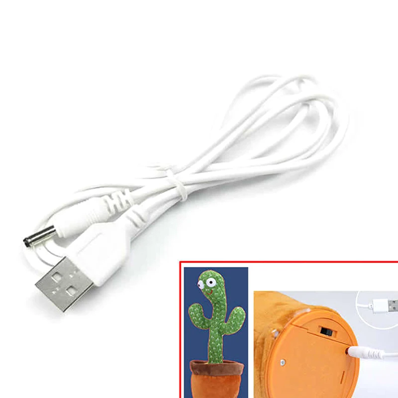 USB Power Supply Cable For Dancing Cactus Toys Charging Replacement Cord