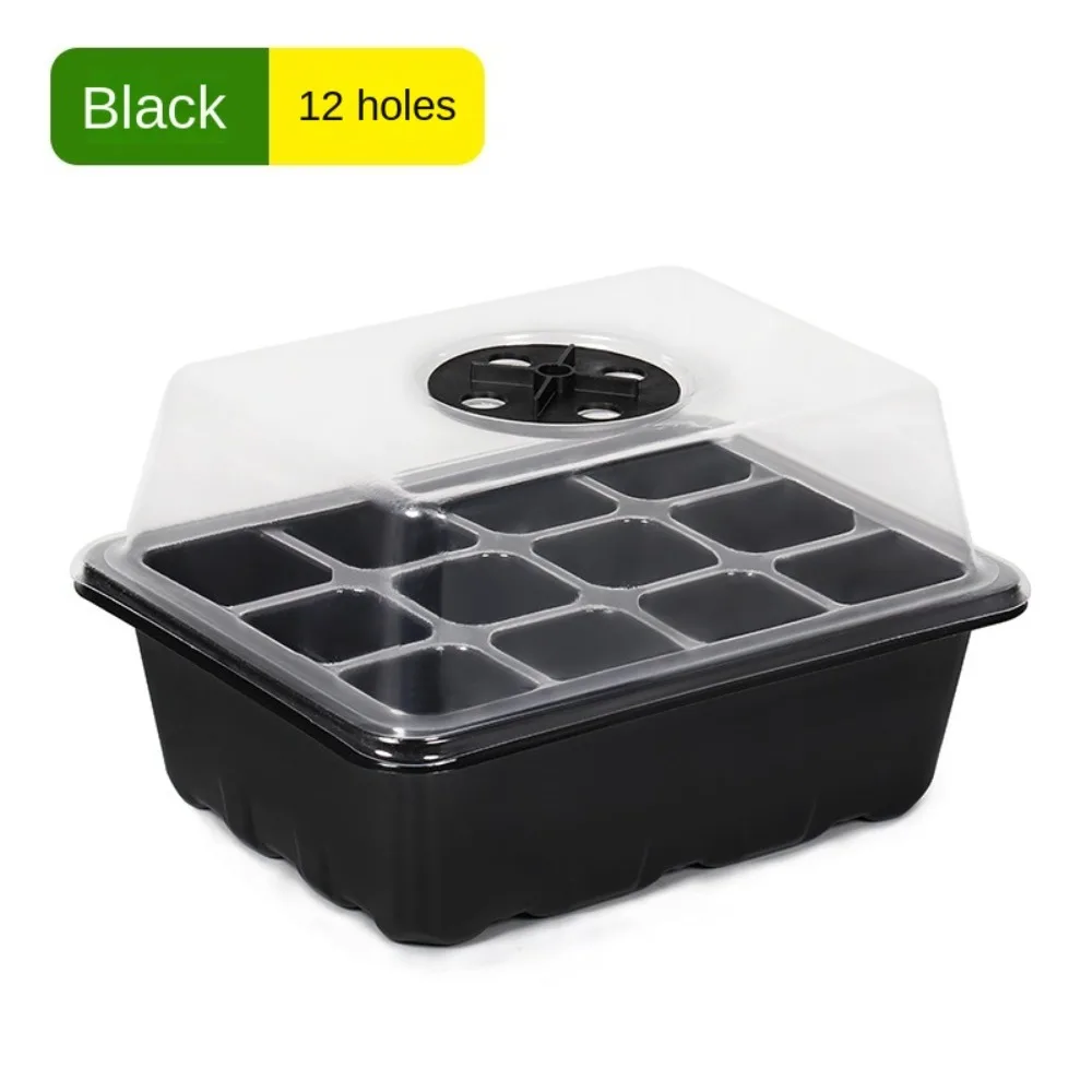 Hydroponic Germination Tray 6/12Grids Seed Starter Tray with Ventilation Hole Mini Greenhouse Cultivation Planting Box Seeds Growing Plant Germination Base
