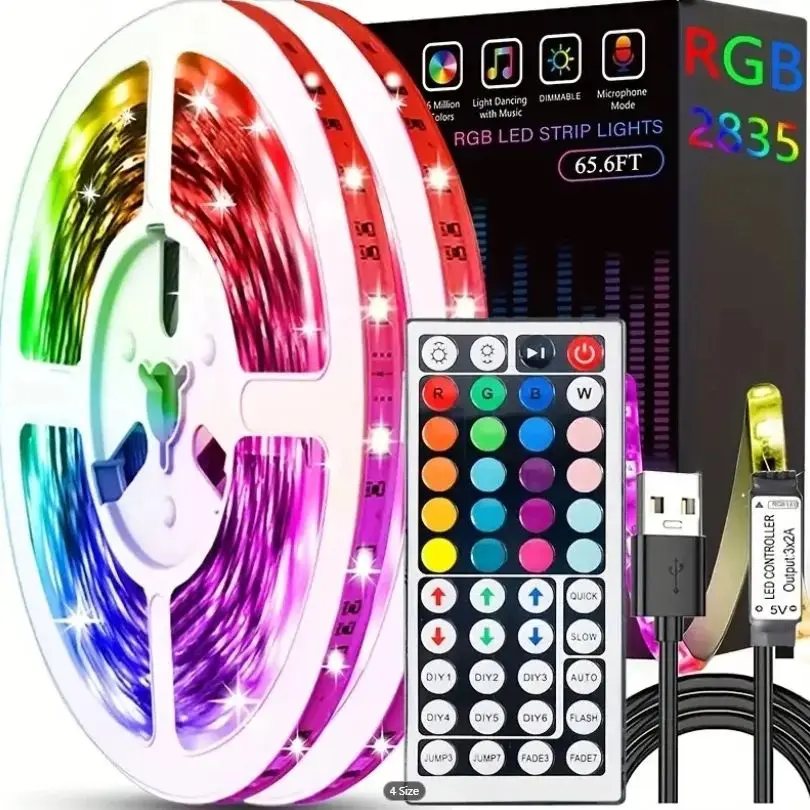 Control Rgb Led Strip Light Color Changing 44 Keys Lights String Tape Band Led Chain Lighting For Bedroom Room Wall Kitchen