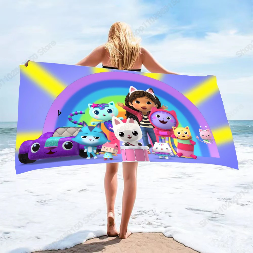 Gabby Dollhouses Girls Cartoon Cute Asciugamano Da Bagno Bambino Anime Stampato Asciugamani Da Spiaggia Bambini Moda Assorbente Asciugamano Regalo Kaw