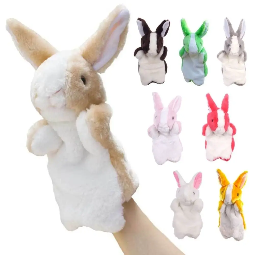 

Stuffed Animal Bunny Hand Puppet Learning Toys Plush Rabbit Soft Cartoon Finger Puppet Teaching