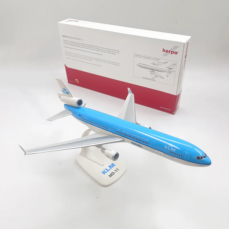 MD-11 항공 ABS 플라스틱 비행기 모형 장난감, 수집용 비행기 모형 장난감, KLM MD11, 1:200 체중계