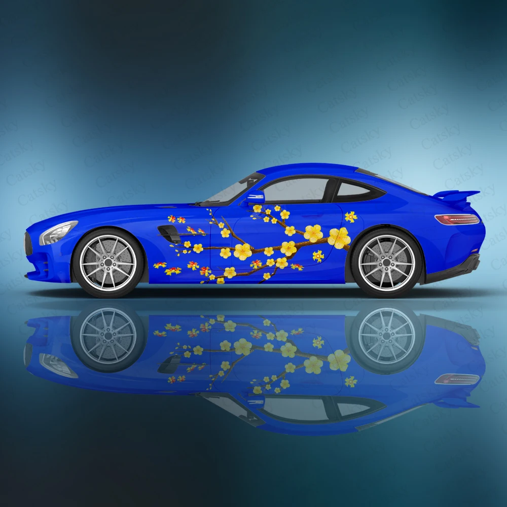 YellowApricotFlowerCarDecalsCarPaintPackageDecalsUniversal