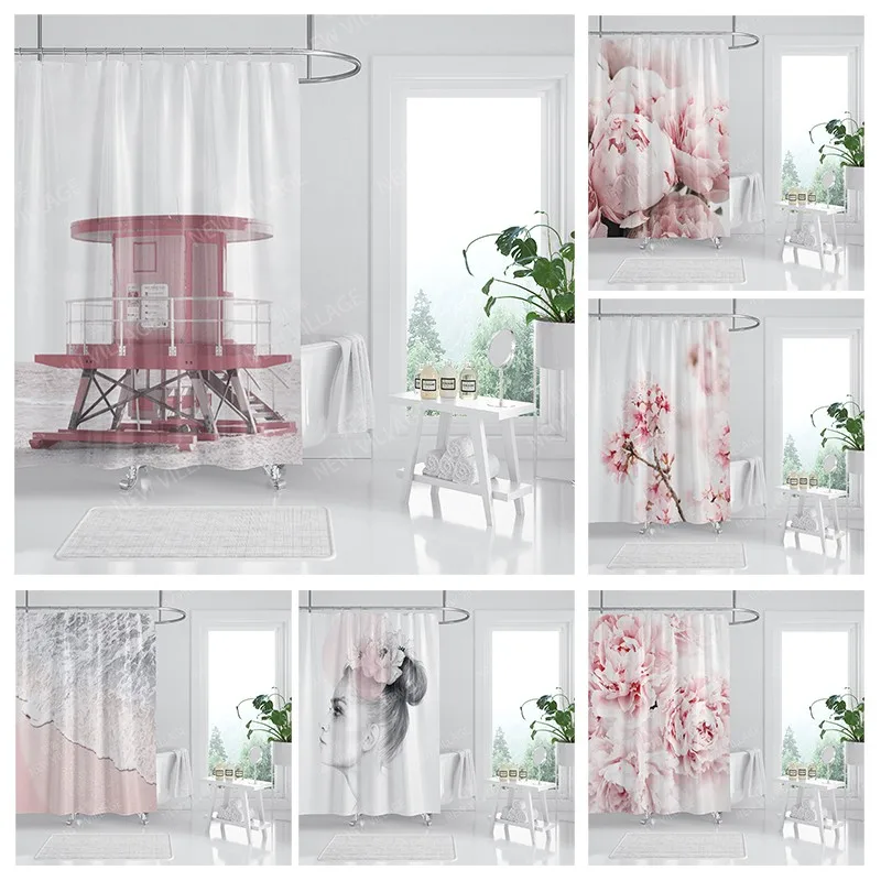 

Waterproof fabric shower curtains Bathroom curtain accessories 180x200 Bath curtain for shower 240*200 nordic boho decoration