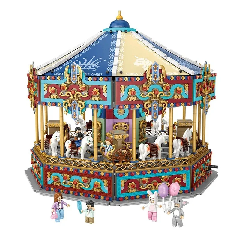 4515Pcs Carousel Playground Huge Building Street View Model