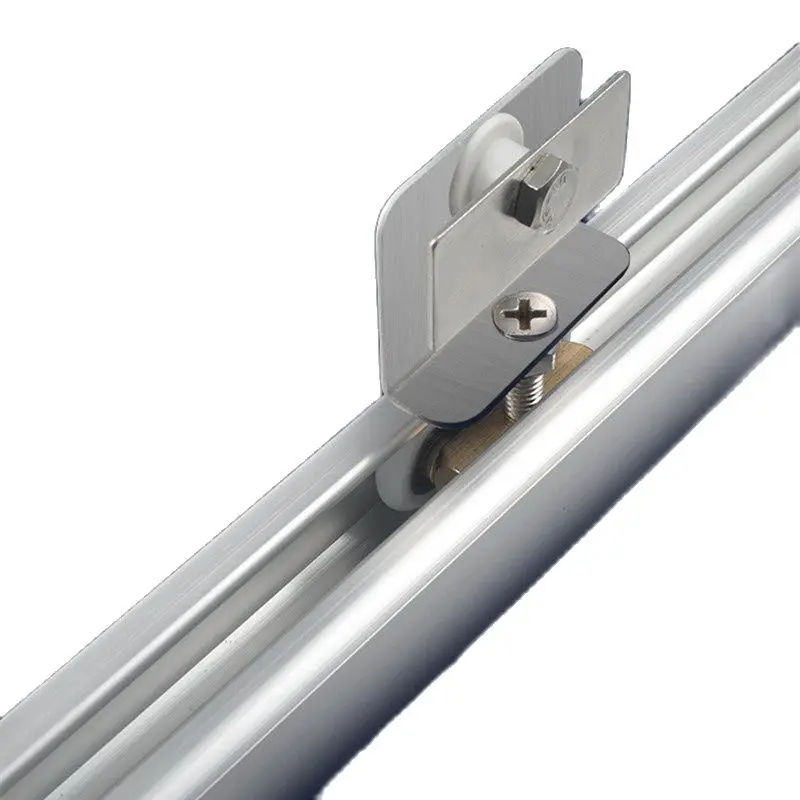 Curtain Track Sliding Barn Door Guide Glass Door Track Hanging Wheel Guide Wardrobe Solid Wood Glass Folding Sliding Door Track