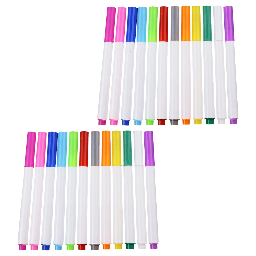 24 Pcs Colour Pencil Water-soluble Chalk Teaching Chalkboard Dustless Erasable Solid