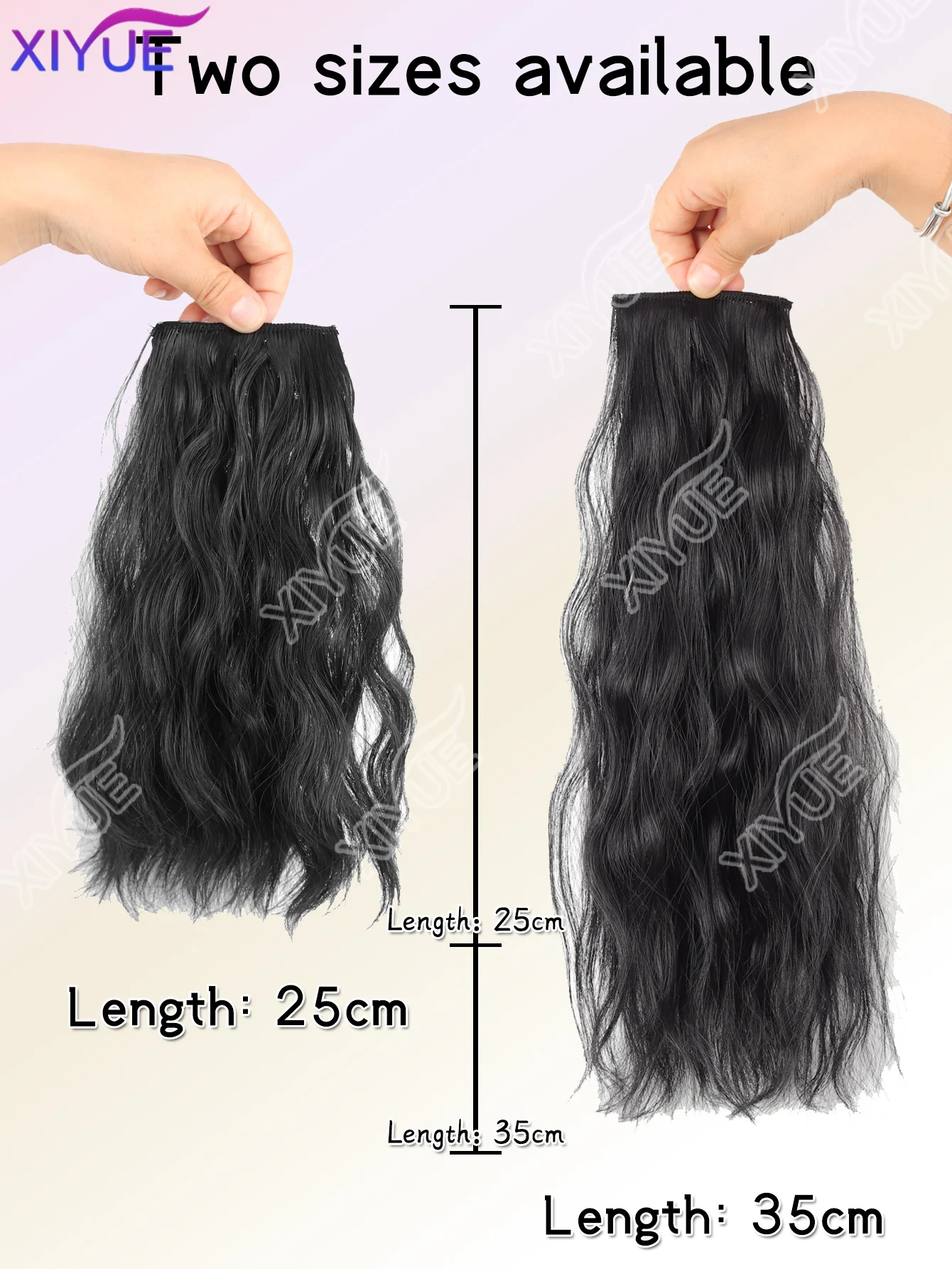 XIYUE Women Water Wave Hair Extensions Clip 14inch Clip In Hair Extensions Natural Invisible Hair Piece Suitable Thinning Hair