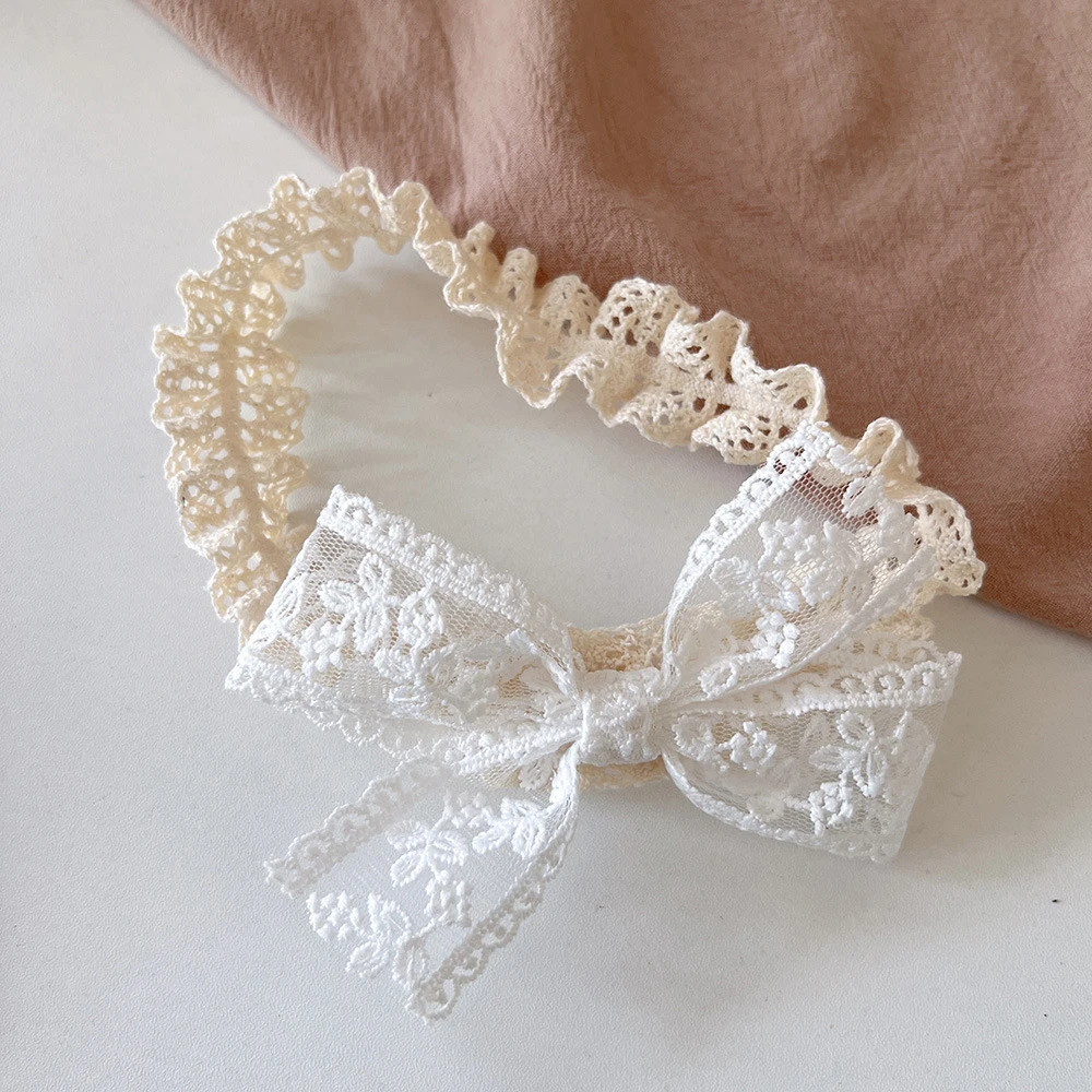 White Lace Baby Headband Newborn Elastic Hair Bands for Baby Girl Cute Child Bow Hairbands Kids Headwear Hair Accessories hair accessories hair bands hair headband accessories baby headband set