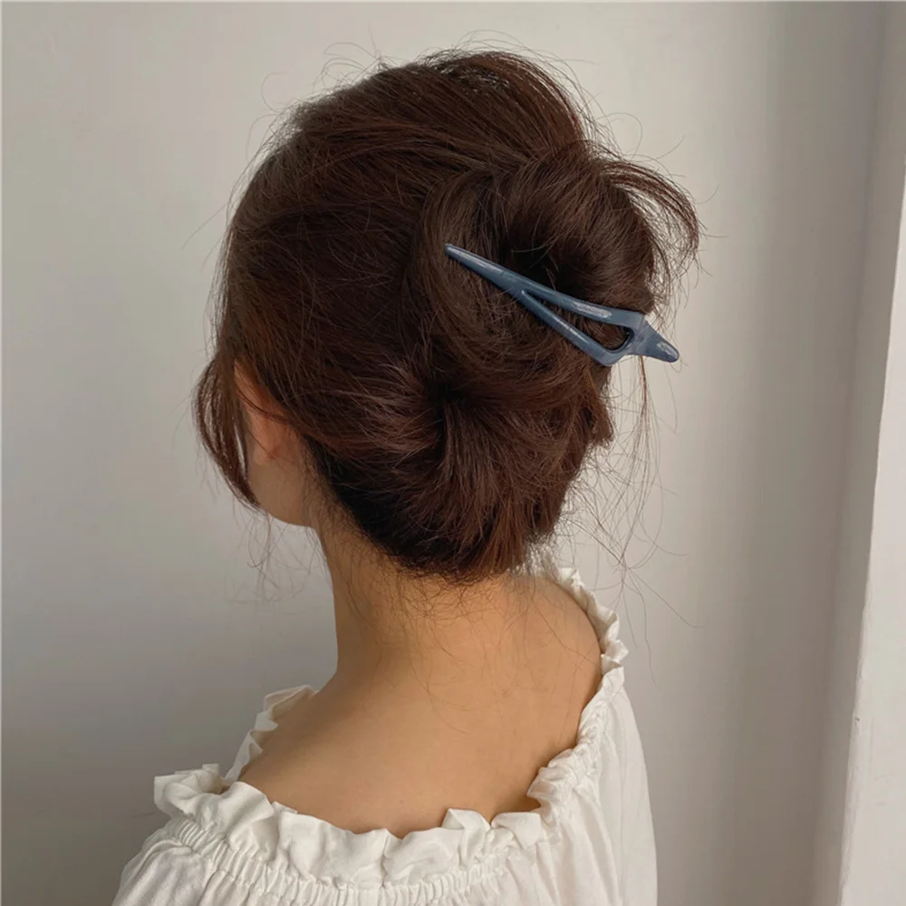 Women Plastic Dripping Fashion Top Clips Temperament Morandi Hair Clips Disk Hair Duckbill Clip Hairpin