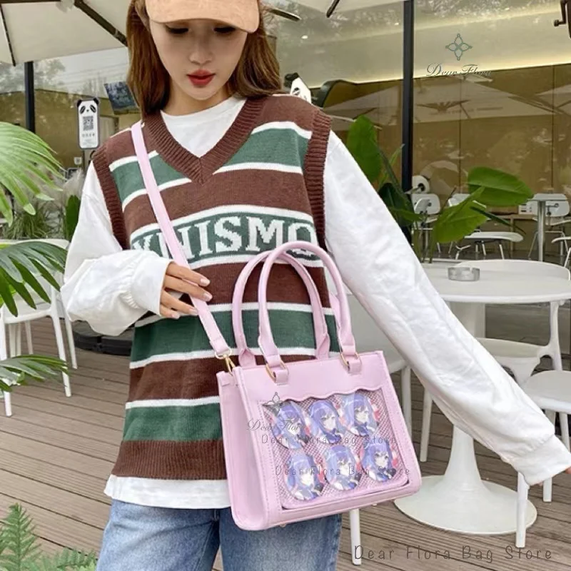 Y2K Sweet Girl Transparent Crossbody Bags Women's Fashion Ita Bag Trendy Tote Bag Lolita Shoulder Bag DIY Display Handbag Purses 3