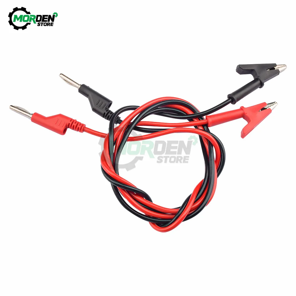 1M Double End Test Lead Wire Line Electrical Voltage 4mm Banana Plug Alligator Clip Crocodile 15A Multimeter DIY Test Wire