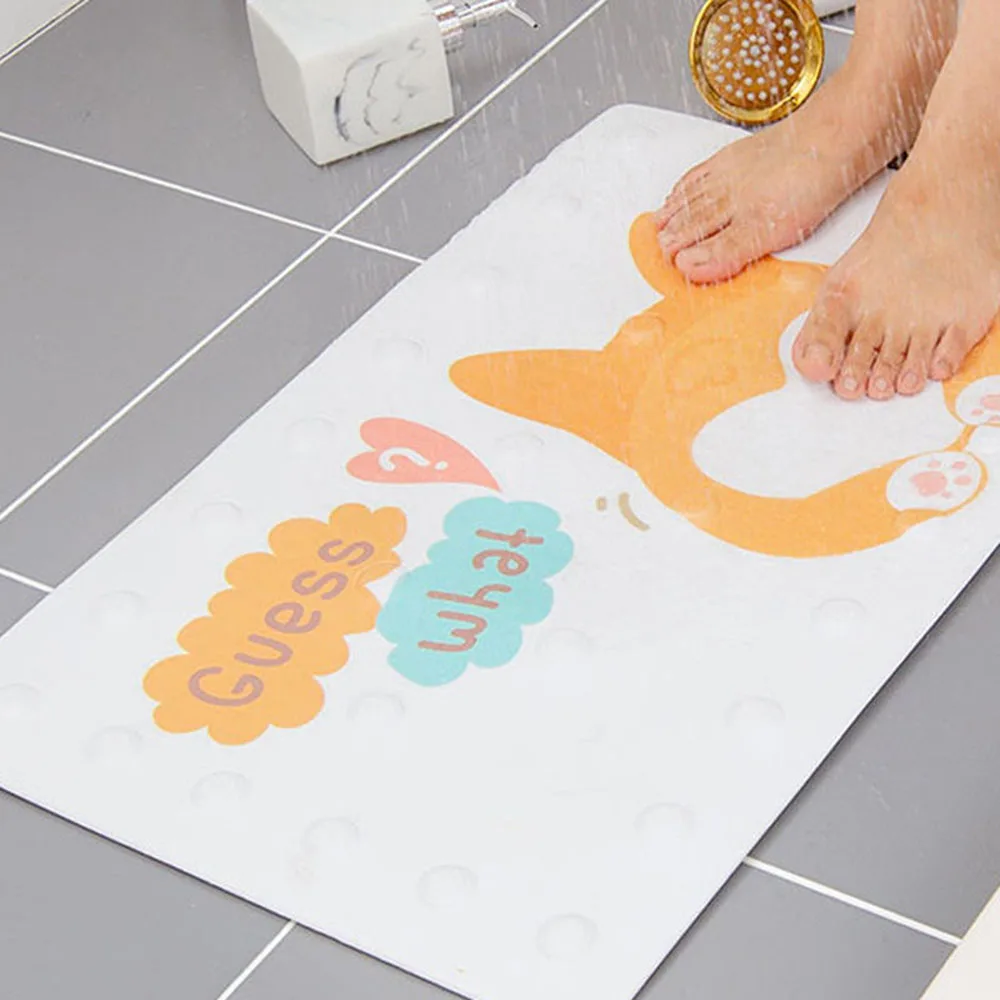 Fun Cartoon Non-Slip Bathroom Mat, Water-Absorbent and Moisture-Proof, Perfect for Shower, Home Use, and Children's Bathrooms