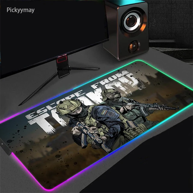 Thespian Azijn Brouwerij Escape From Tarkov Mouse Pad RGB Gaming Accessories Computer Large Mousepad  LED Luminous Gamer Rubber Carpet With Backlit 90x40| | - AliExpress