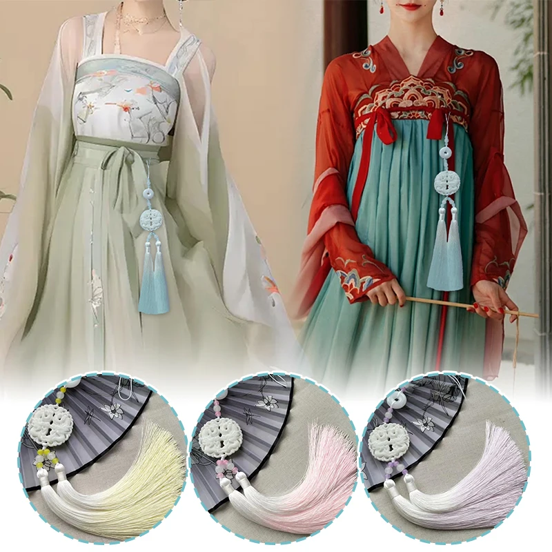 Chinesisches traditionelles Handwerk Hanfu alten Stil Taille Jade Ornament Hanfu Quaste Anhänger Cheong sam Hanfu Kleid Taille Dekor – Detail 7