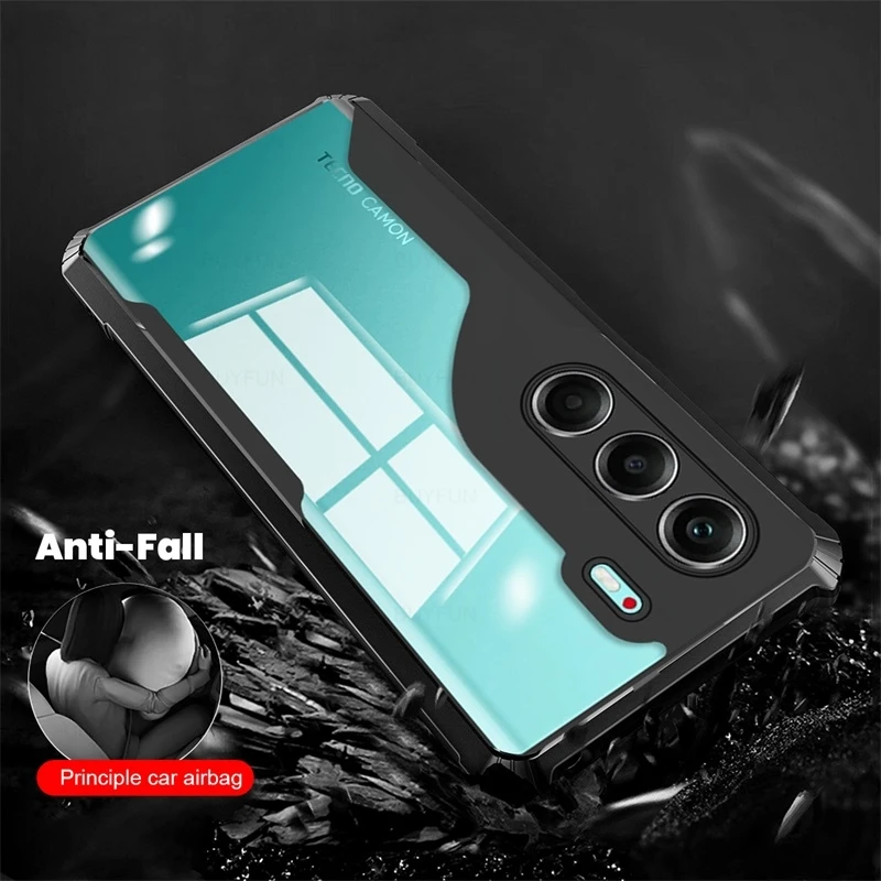 Transparent Acrylic Back Cover with Magnetic Holder Ring and Shockproof Design
