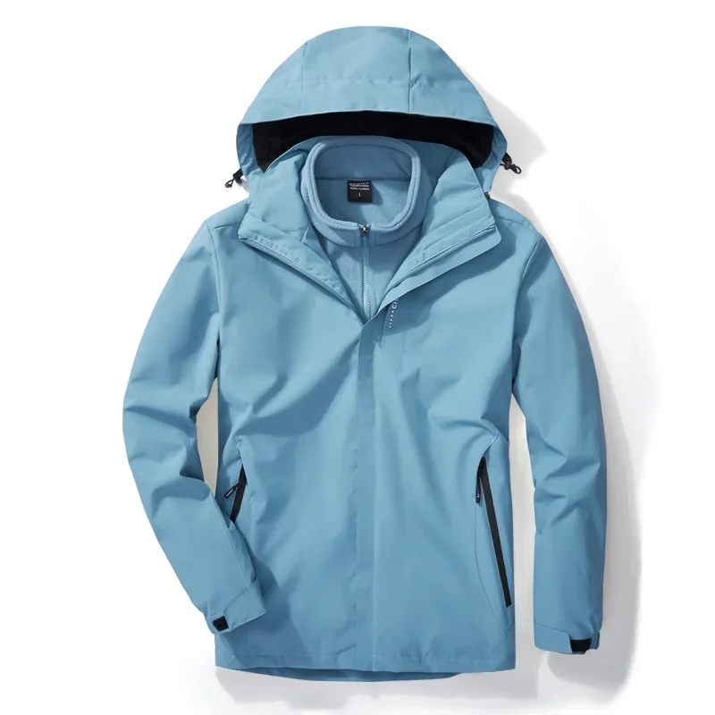 Outdoor Men's And Women's Three-in-One Fleece Lined Waterproof Cold Resistant Warm Workwear Jacket Vest Combo Hiking Outdoor dow