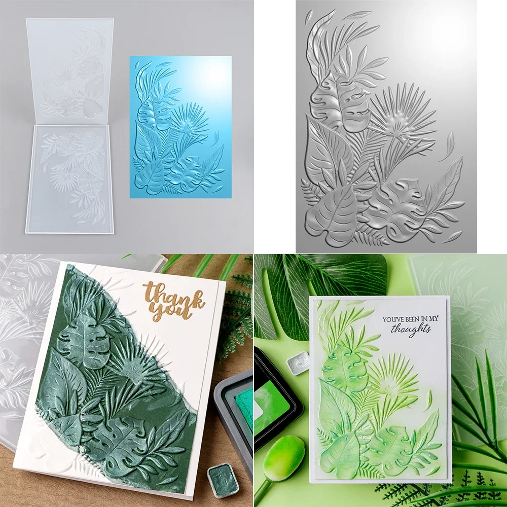 3D Leaves Background Embossing Folder Plastic DIY Scrapbooking Craft ...