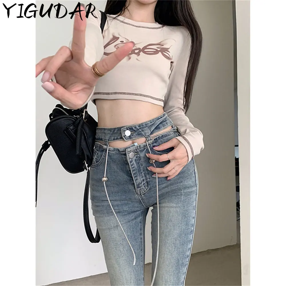 High Street Hot Girls Beading Japanese Harajuku Low-rise Denim Flared Pants Jeans Shorts Leg Cover for Two Ways Wearing Y2k melody stretch mom jeans four ways stretchable dark blue denim super stretch skinny jeans womens jeans bum lift high waist
