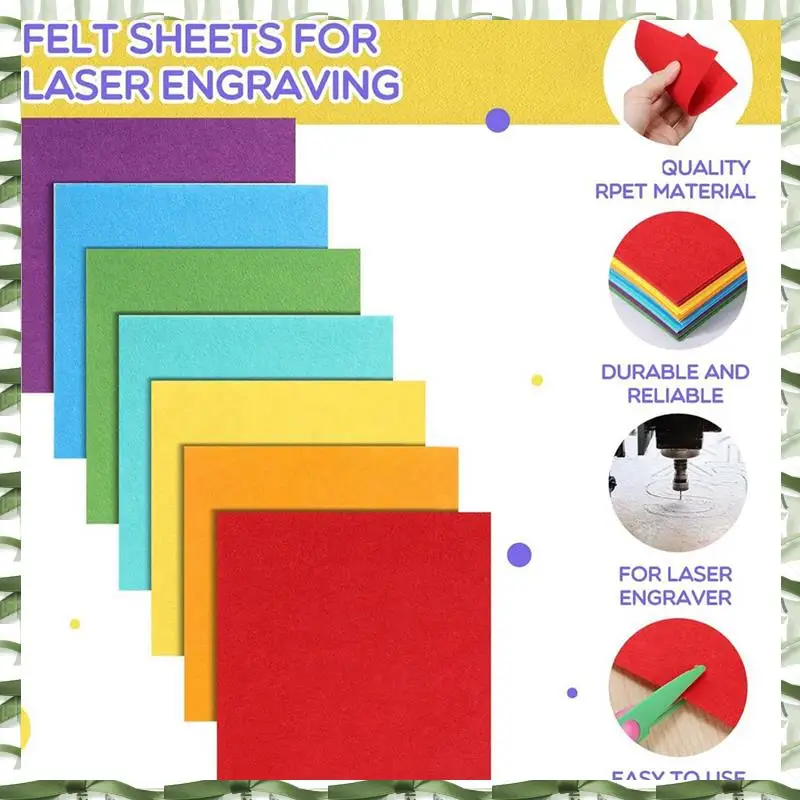 18 Pieces Of Laser Engraved Material Laser Engraved Felt Sheets Craft Felt Blanks 5.9 Inches