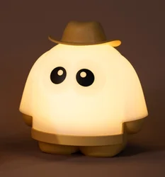 Compact LED Night Lamp - Creative USB Rechargeable Cartoon Design for Home, Coffee Bar, and Bedroom Decor (Yellow)