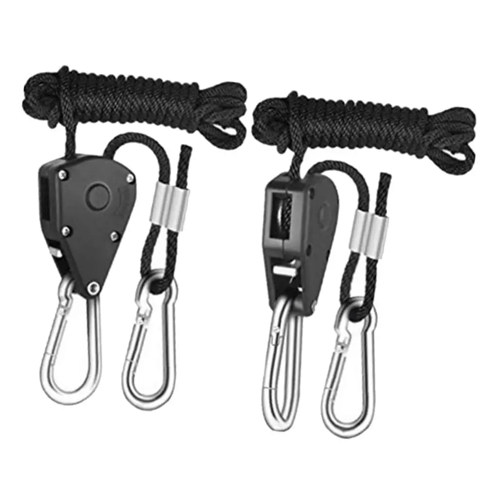 2Pcs 8Ft Long Adjustable Light Rope Hanger 68Kg Capacity Rust Resistant