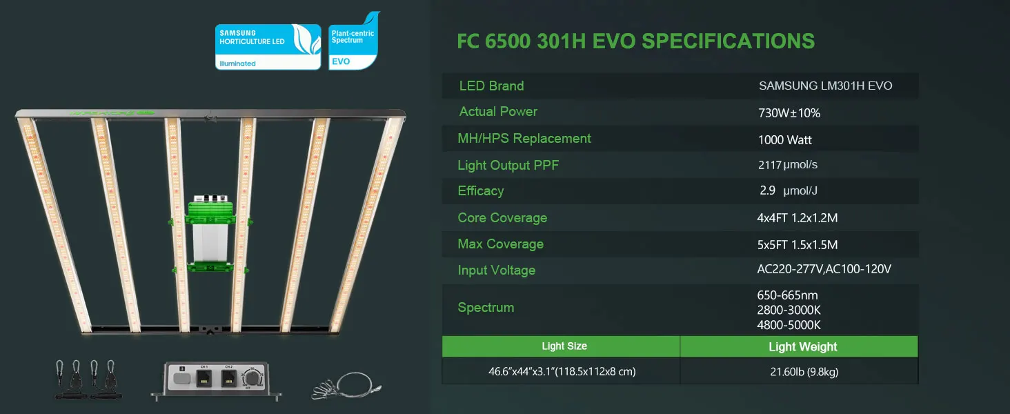 Mars Hydro FC 1500 3000 4000 6500 8000 1000W LED Фитолампа Samsung 301H ...