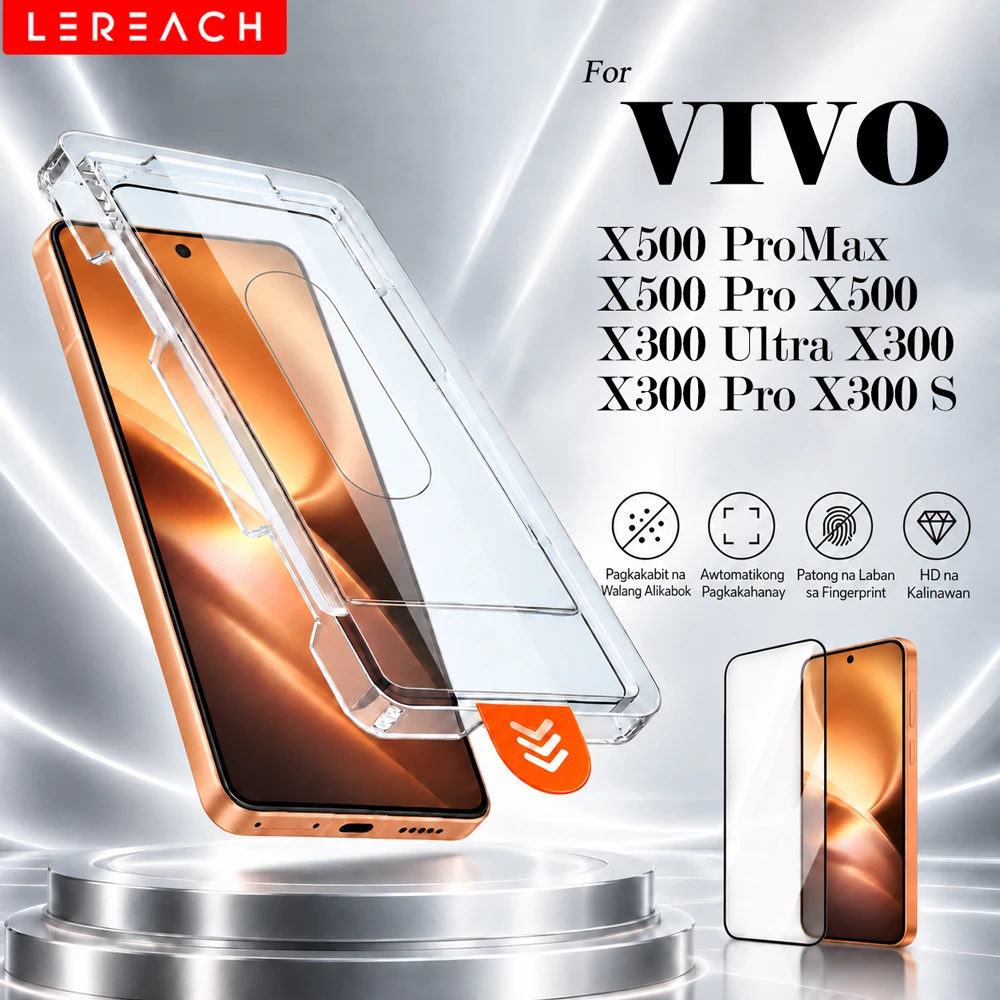 Lereach Tempered Glass Screen Protector with Dust-Free Positioning and Auto-Align HD Clarity