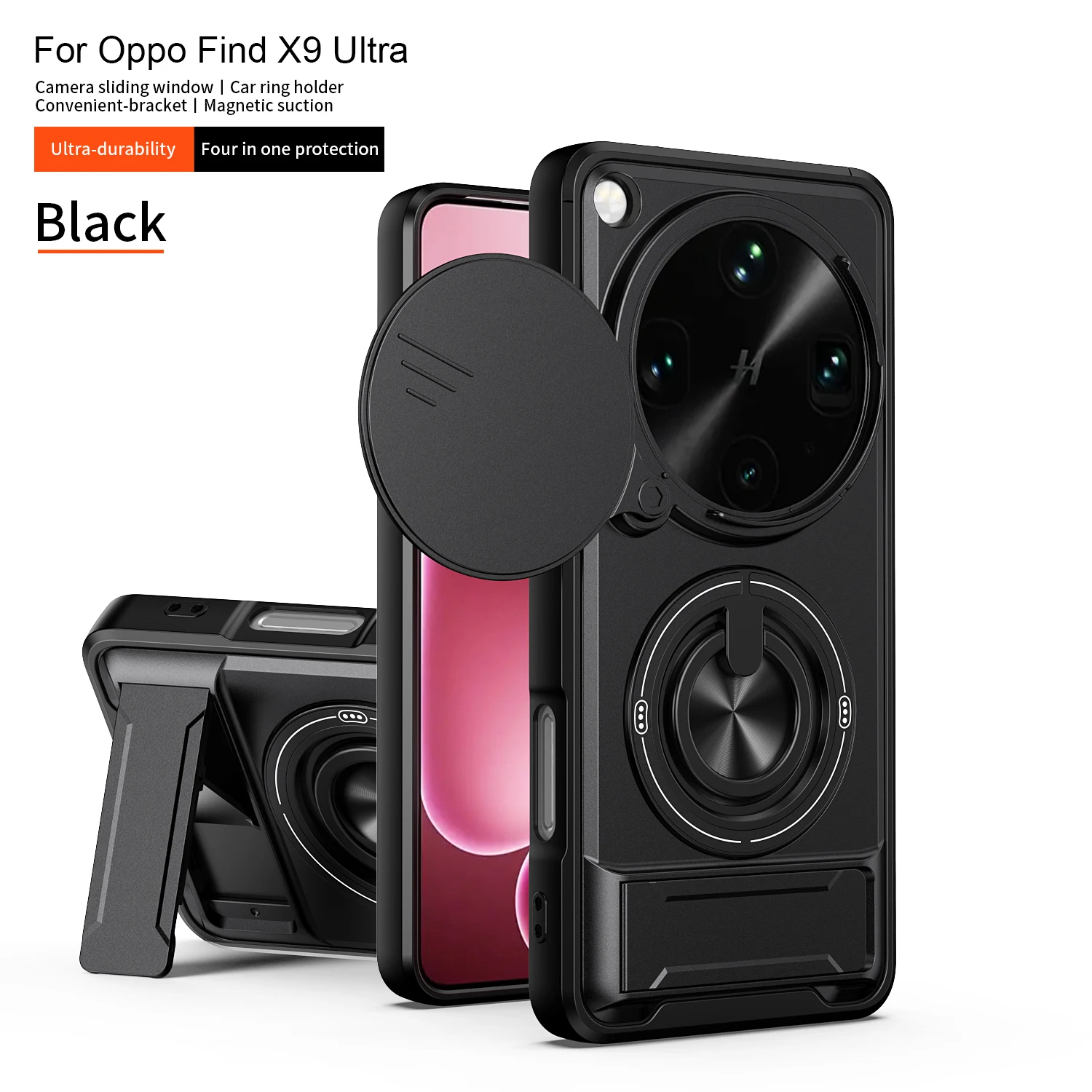 Enhanced Magnetic Fold Holder Military Armor Case with Camera Protection