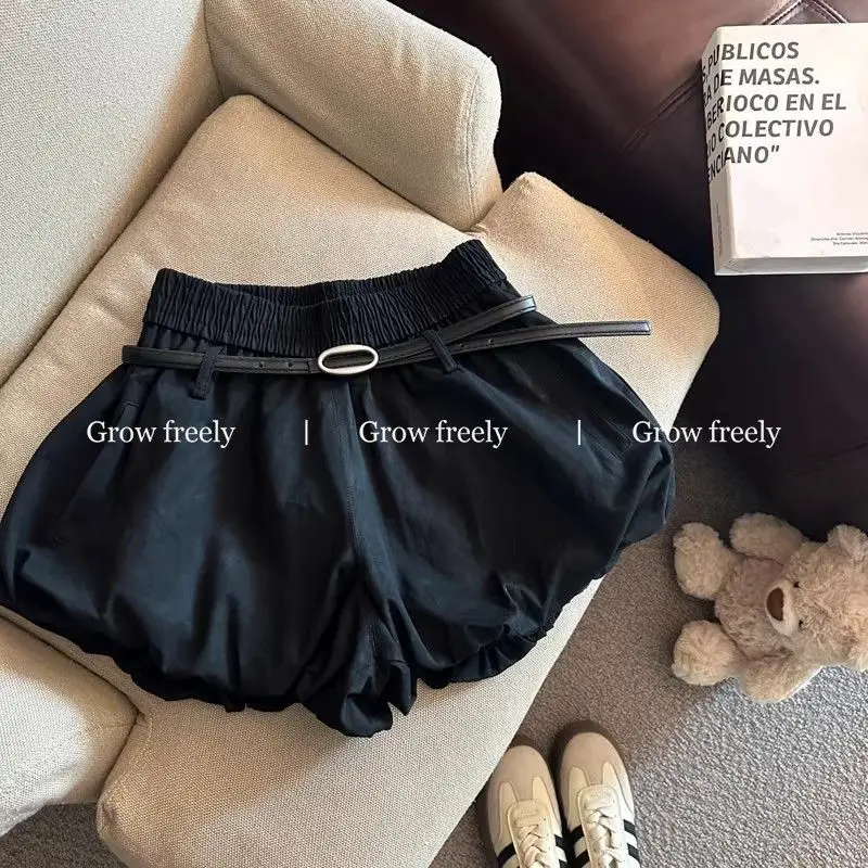 Women High Waist Elastic Shorts Korean