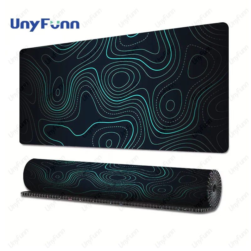 Topographic Extended Big Mouse Pad Large with Non-Slip Rubber Base and Stitched Edge Gaming Office Computer Desk Protector Mat