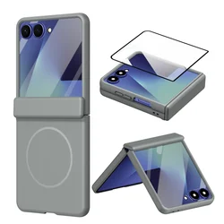 MagSafe Magnetic Phone Case with Screen Protector and Hinge Protection Cover - Galaxy Z Flip7 FE (GRAY)